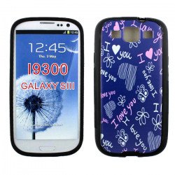 Samsung Galaxy S3 I Love You Gummy Design Case (Purple I LOVE YOU)
